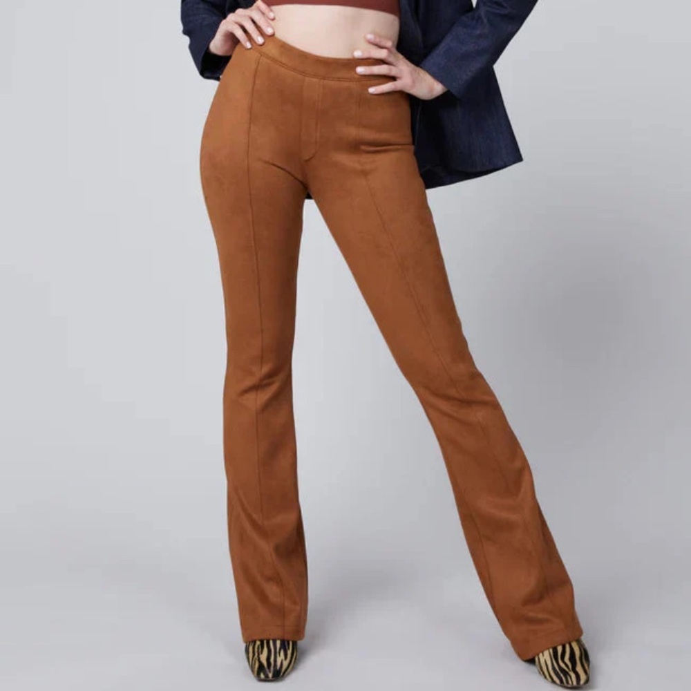 Women's Brown High-Rise Flared Pants